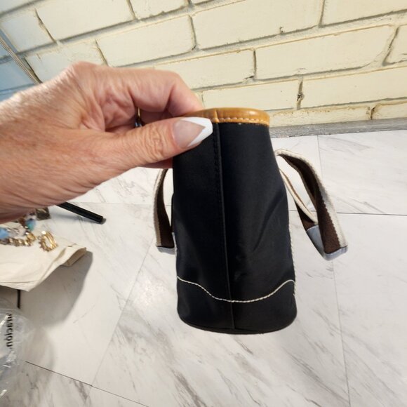 Vintage Coach Hampton Black & Blue Handbag Satchel Purse - Picture 6 of 14